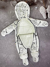 Дитячий демісезонний цільний комбінезон 68 розмір - осінньо-весняний комбінезон для дітей від 0 до 18 міс, фото 3