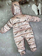 Дитячий демісезонний цільний комбінезон 80 розмір - осінньо-весняний комбінезон для дітей від 0 до 18 міс, фото 2