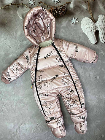 Дитячий демісезонний цільний комбінезон 80 розмір - осінньо-весняний комбінезон для дітей від 0 до 18 міс, фото 1