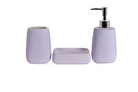 Набор для ванной Sand: дозатор , стакан для зубных щеток , мыльница, сиреневый (851-308)