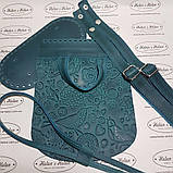 Клапан для рюкзака "Пташки". Колір Морська хвиля, фото 3