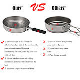 Сковорода - тарілка з титану Lixada 1200ml + ложка - виделка, фото 8