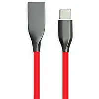 Дата-кабель PowerPlant CA911387 1m USB (тато) - USB Type C (тато) Red