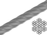 Трос 5-мм сталевий неіржавкий А4 DIN 3055 (січення 7х7)
