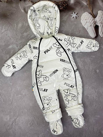 Дитячий демісезонний цільний комбінезон 68 розмір - осінньо-весняний комбінезон для дітей від 0 до 18 міс, фото 1