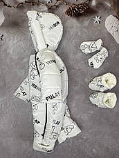 Дитячий демісезонний цільний комбінезон 68 розмір - осінньо-весняний комбінезон для дітей від 0 до 18 міс, фото 2