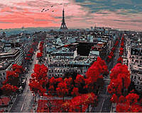 Картина по номерам Алые краски Парижа Картины в цифрах романтика Городской пейзаж 40х50см Rainbow Art GX4887