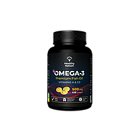 Омега-3 для дітей / Omega-3 for Kids + Vitamins A & D3 300 mg / 120 Softgels Healthy Nation™