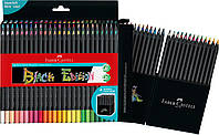 Карандаши цветные Faber-Castell Black Edition colour pencils 50 цветов трехгранные черное дерево, 116450