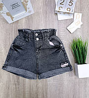 Стильные джинсовые шорты для девочки подростковые серые