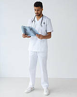 Медицинский костюм мужской Гранит белый