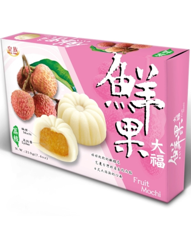 Десерт Мочі (Моті) з фруктовим лічі Fruit Mochi Lychee Flavor, ТМ Royal Family, Тайвань, 210 г