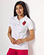 Жіноче медичне поло біле з вишивкою "Серце", фото 2