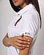 Жіноче медичне поло біле з вишивкою "Серце", фото 4