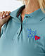 Жіноче медичне поло лазурно-сіре з вишивкою "Медицина", фото 4