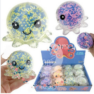 М'ялка для рук Восьминіг із пінопластом світиться набір 12 шт., фото 1