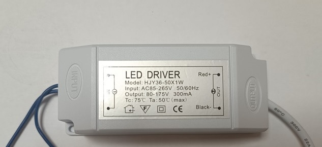 Драйвер світлодіода LED 36-50W 300mA IP20 для панелей 600*600 мм Код ...