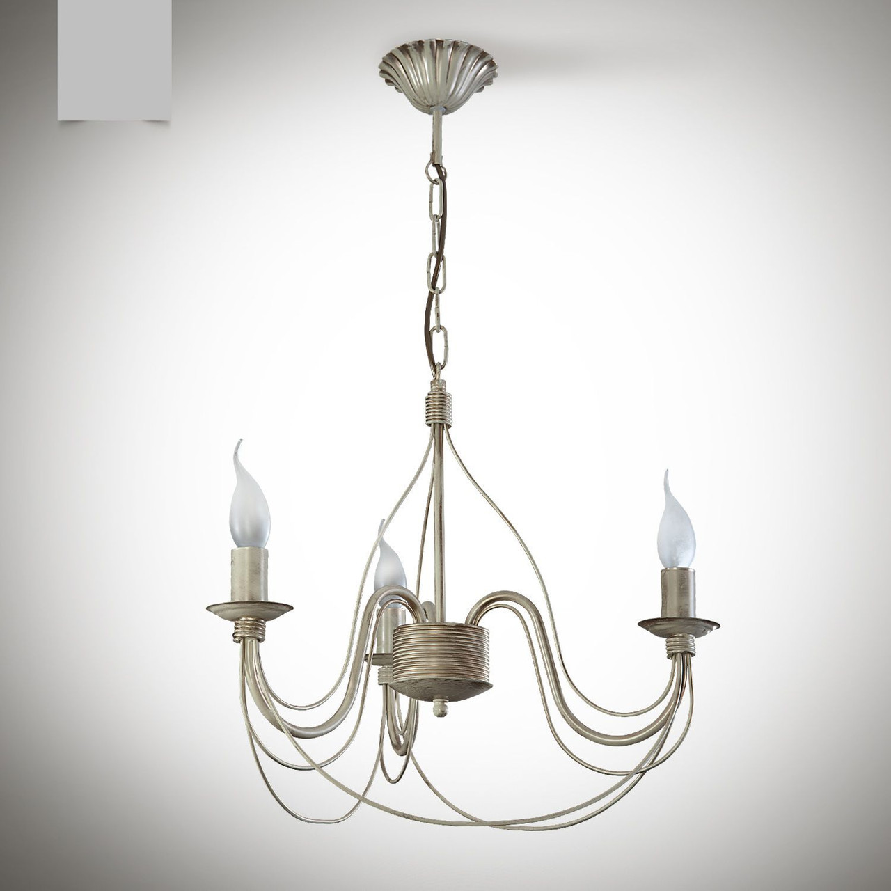 Люстра 3 лампова для спальні, зали, невеликої кімнати з абажурами, фото 1