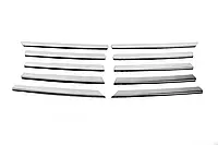 Накладки на решетку (10 частей, нержавейка) Carmos - Турецкая сталь для марки.авто. Mercedes Vito W638