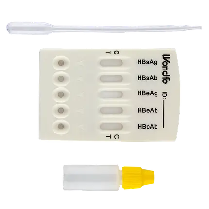 Тест на 5 маркерів гепатиту В (HBsAg, HBsAb, HBeAg, HBeAb, HBcAb) - HBV W040-P, WONDFO, фото 2