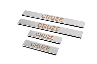 Накладки на пороги V1 (4 шт., Carmos) для Chevrolet Cruze 2009-2015 рр.