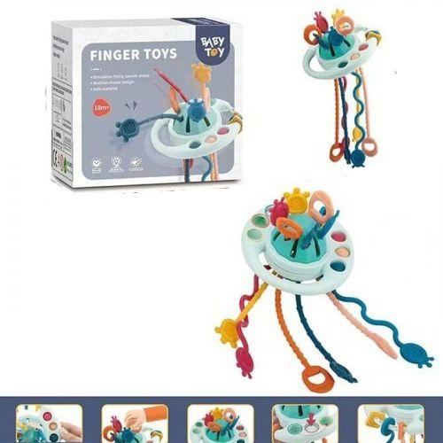 Іграшка 2100 D (60) гризунець, поп іт, пересувна кнопка, гумові мотузочки, у коробці - фото 1 - id-p1739320750
