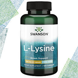 Л-Лізин Swanson L-Lysine 500 мг 100 капсул