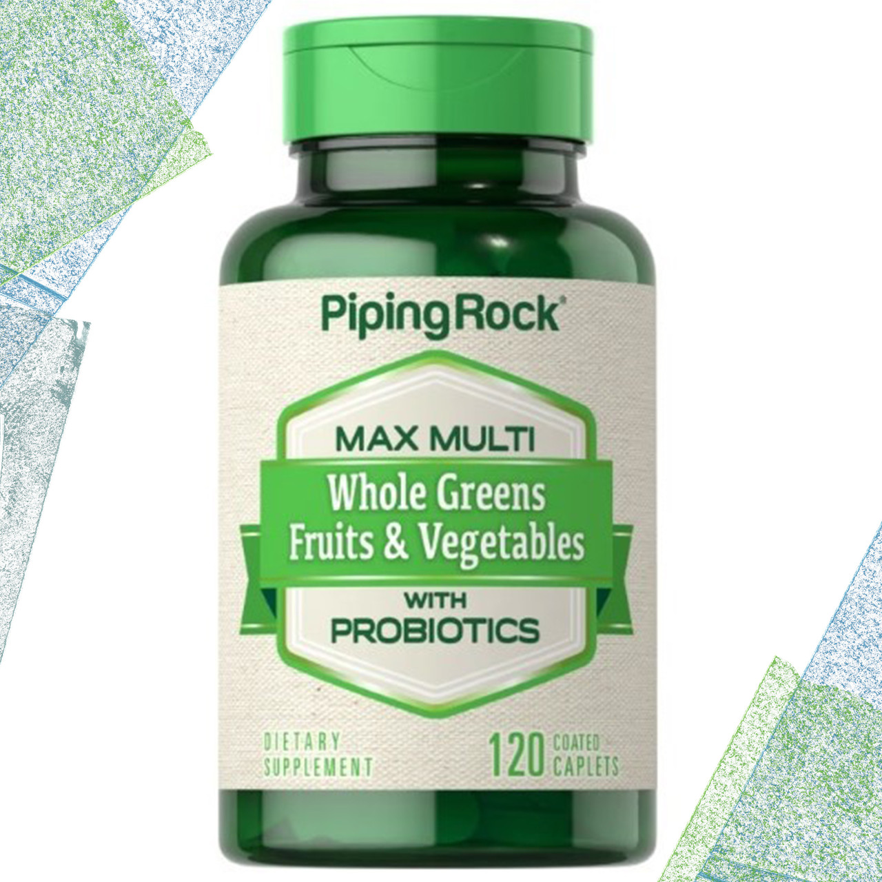 Овочі, фрукти з пробіотиком Piping Rock Max Multi Whole Greens Fruit & Vegatables with Probiotics 120 таблеток