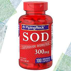 Супероксид СОД Piping Rock SOD Superoxide Dismutase 300 мг 100 капсул
