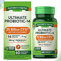 Пробиотик Nature's Truth Ultimate Probiotic-14 (25 биллион активных культур) 60 вегетарианских капсул