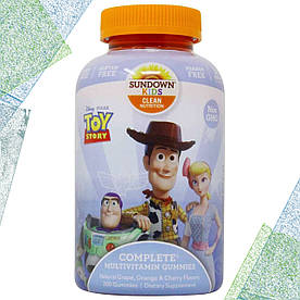 Вітаміни для дітей Sundown Kids Multivitamin Gummies Disney & Pixar (Апельсин, Вишня) 180 жувальних цукерок