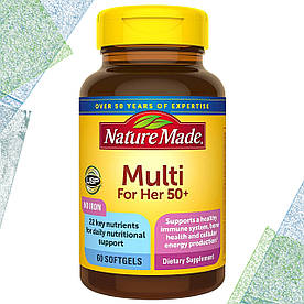Вітаміни для жінок 50+ Nature Made Multi for Her 50+, 60 гелевих капсул