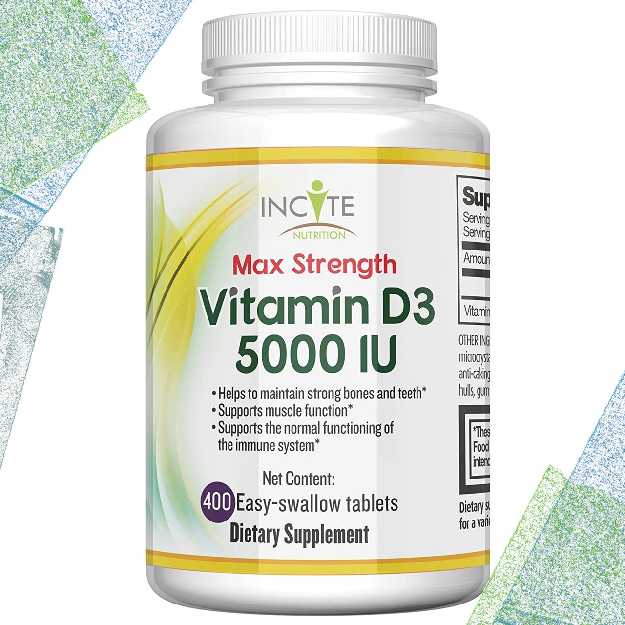 Вітамін Д3 Incite Nutrition Vitamin D3 5000 IU 400 таблеток