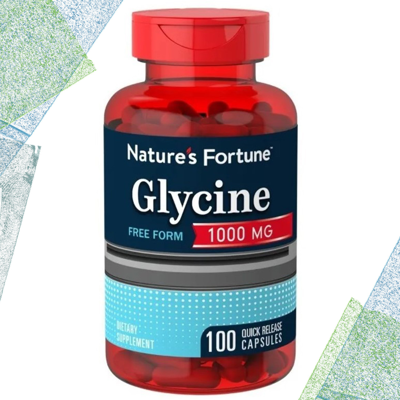 Гліцин (для мозку, енергії) Nature's Fortune Glycine 1000 мг 100 капсул