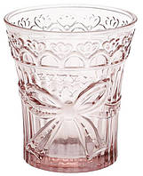 Набор стеклянных стаканов 6 штук "Бант" 260мл, розовое стекло