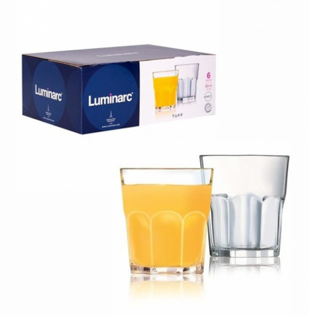 Набір низьких склянок скло Luminarc Tuff 6 шт. 300 мл (Q2244) - фото 1 - id-p1739339734