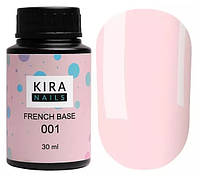 KIRA NAILS French Base 001 (ніжно-рожевий), 30 мл