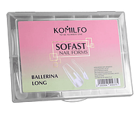 Komilfo SoFast Nail Forms Ballerina Long. М'які форми для швидкого нарощування, 240 шт