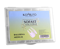 Komilfo SoFast Nail Forms Ballerina Medium. М'які форми для швидкого нарощування, 240 шт