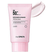THE SAEM Eco Earth Power Pink Sun Cream SPF 50+ PA++++ Сонцезахисний крем для проблемної шкіри, 50 г