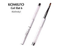 KOMILFO Пензель Gel flat 6 (Kolinsky)