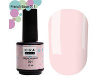 KIRA NAILS French Base 001 (ніжно-рожевий), 15 мл