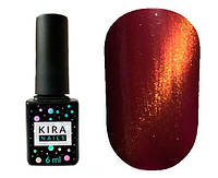 KIRA NAILS Гель лак Cat Eye №002 (винно-золотий, магнітний), 6 мл