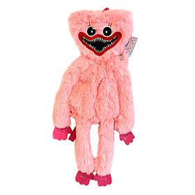 М'який рюкзак-іграшка Кіссі Міссі «Poppy Playtime» Huggy Wuggy Kissy Missy рожева з ліпучками,  56*64*7см, 00192-30