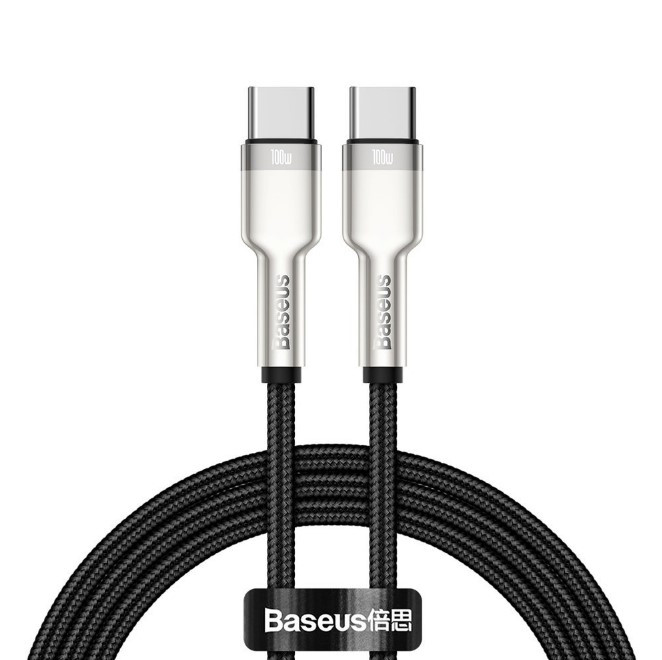 Кабель Baseus Cafule Metal Data Cable Type-C to Type-C 100W 1м Black (CATJK-C01)