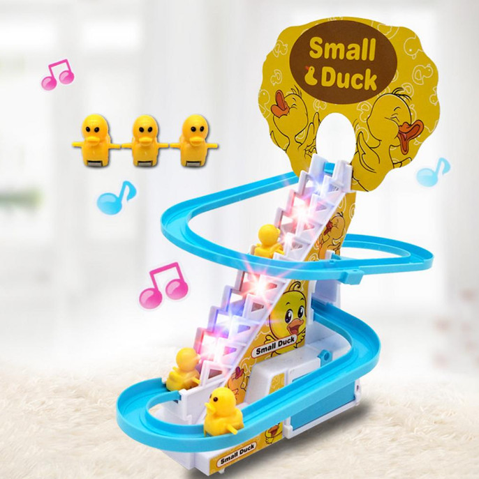 Ігровий центр гірка-трек із підіймачем Samll-Duck інтерактивна іграшка ковзні качки 3 шт., з музикою Prp