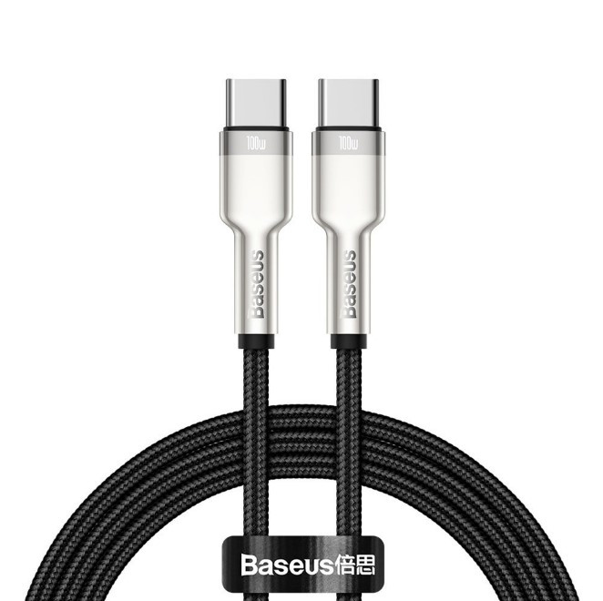 Кабель Baseus Cafule Metal Data Cable Type-C to Type-C 100W 2м Black (CATJK-D01)