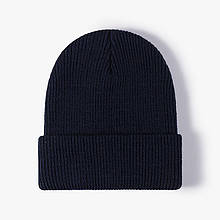 Акрилова зимова шапка темно синього кольору