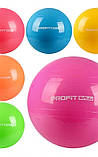 М'яч для фітнесу (фітбол для вагітних, для новонароджених, для занять із немовлятами) 75 см Profit Ball Сірий, фото 8