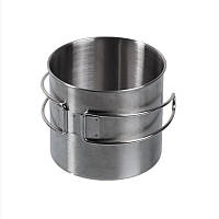 Кухоль, зі складаною ручкою, 600 Ml., сталевий, неіржавка сталь, Mil-Tec Німеччина